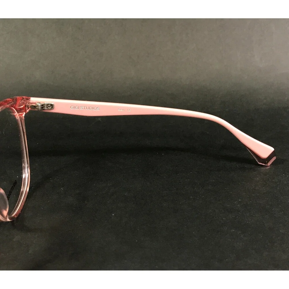 Gigi Studios Eyeglasses Frames ALMA GS9011/060 Clear Pink Cat Eye Full 53-16-140